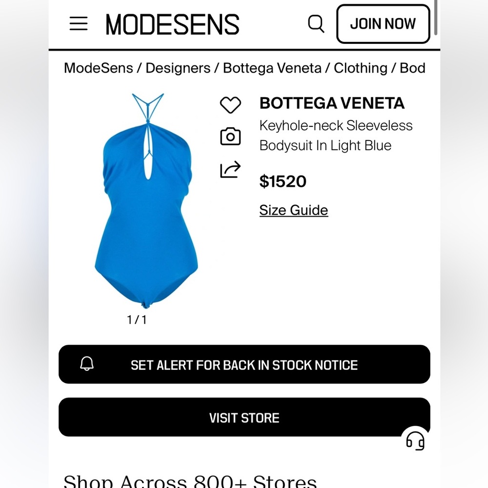 NEW BOTTEGA VENETA CASHMERE BODYSUIT IN BLUE SIZE 10 / LARGE